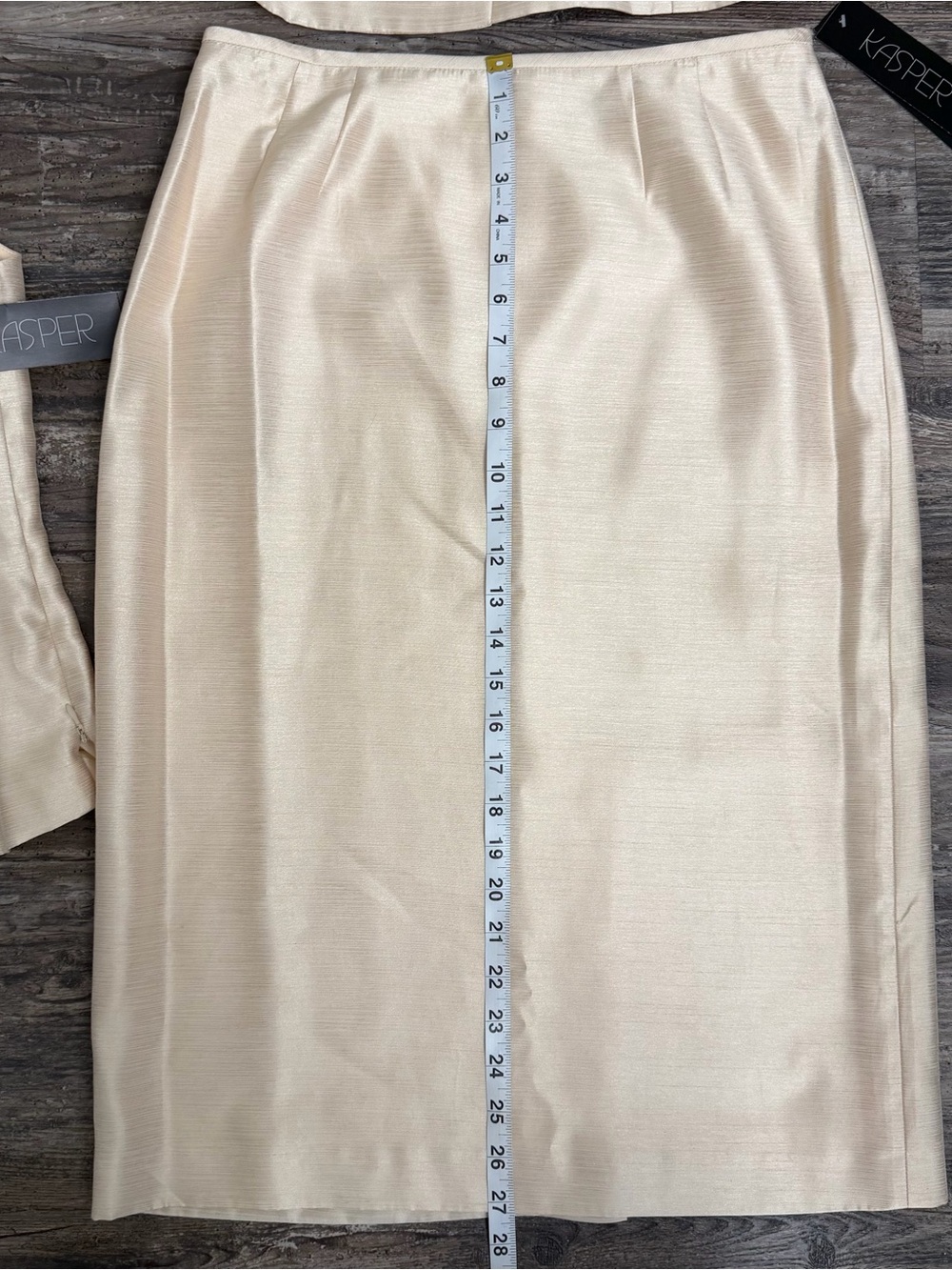NWT Kasper Cream Champagne Three-Piece Skirt Suit Midi Skirt Size 6 - Picture 7 of 8